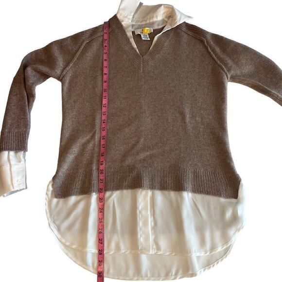 Magaschoni Cashmere sweater Size medium color pebble heather/ivory - Picture 11 of 12